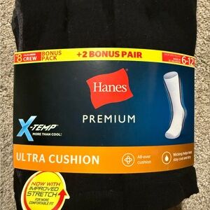 Hanes Premium Ultra Cushion Crew Socks - Black